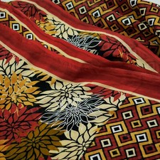 Indian Vintage Red Saree Printed Pure Cotton Sari Craft Fabric Soft 5Yd Sewing