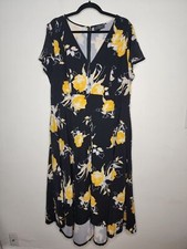 Lane Bryant 20 Dress High Low Flirty Sleeves floral