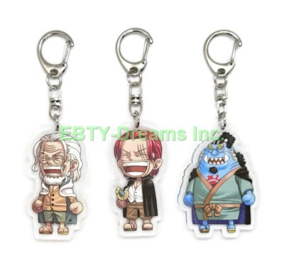 Set of 3 Anime Acrylic Keychain Jimbei (Jinbei), Shanks, Silvers Rayleigh v1