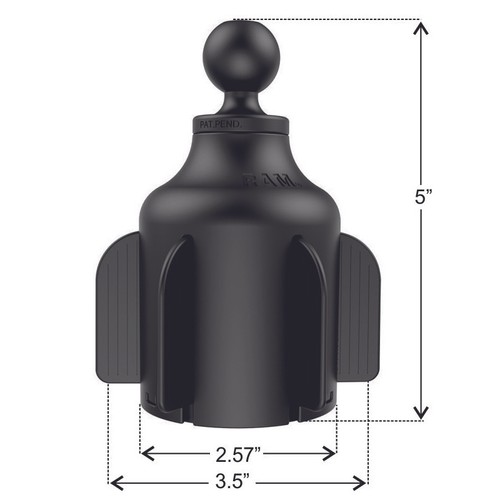 RAM Stubby Cup Holder Base Mount w/ Large X-Grip Holder for Plus Size Phones GPS - Picture 3 of 3