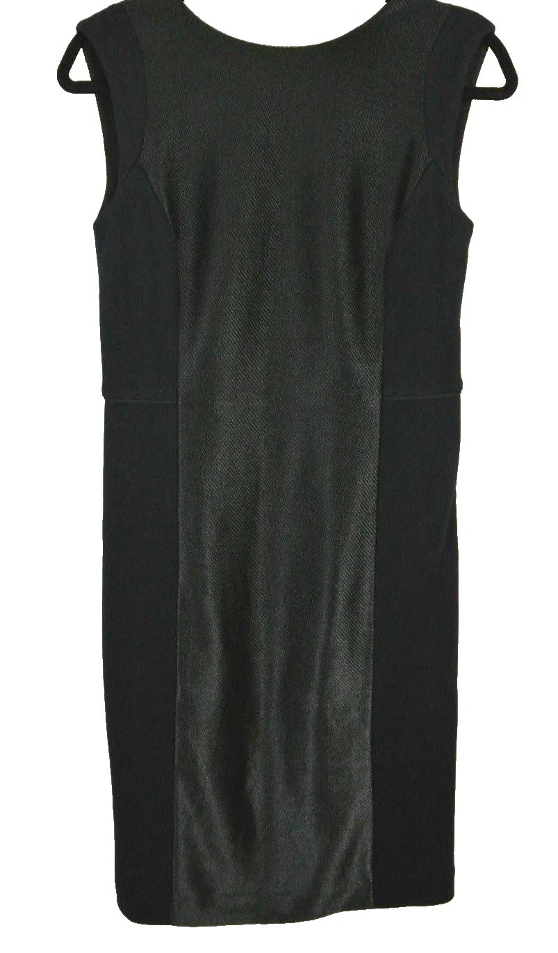 NUOVO abito tubino Tory Burch 'Ivana' tecnica mista blu navy nero taglia S #D201