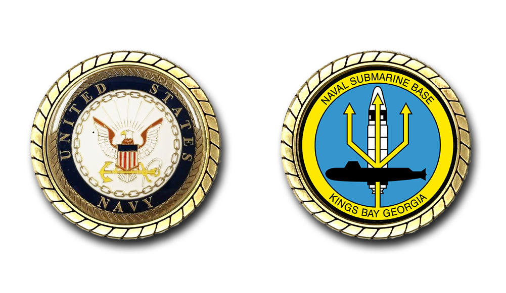 US Navy Naval Submarine Base Kings Bay Challenge Coin Officially Licensed