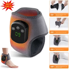 Electric Foot Ankle Massager Pain Relief 3 Modes Vibration Hot Compress Therapy