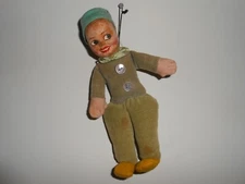 Vintage NORAH WELLINGS Dutch Boy Doll Ornament Velvet Painted 6 3/4" Hangs