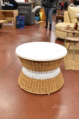 Tavolino Contenitore Ikea Vimini Con Piano In Plastica Bianco 60