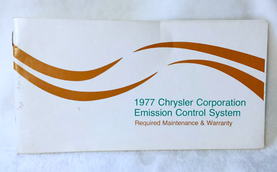 Vintage 1977 Chrysler Corporation Emission Control System Booklet
