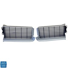 69 Oldsmobile Cutlass 442 Front Grille Grill- Silver Black Plastic - Pair New