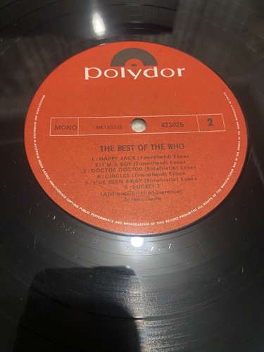The Best Of THE WHO Vintage LP Vinyl Record Album, Collectors Item - Picture 4 of 5