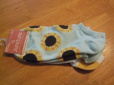 Juncture Womens Girls Teens Low Cut Socks #2 Pairs Sunflowers Print Size 5-9 New