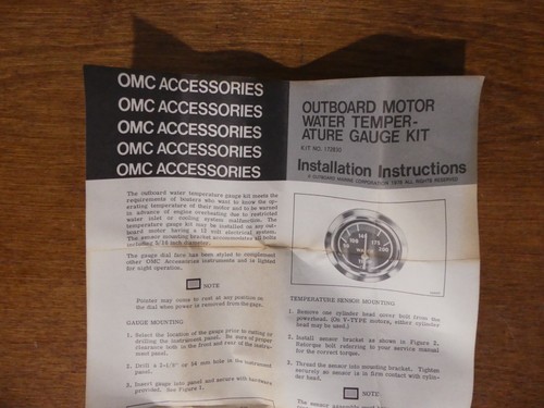 Johnson Evinrude OMC Part # 172830 Water Temperature Gauge NOS 1978 Still In Box - Foto 13 di 19
