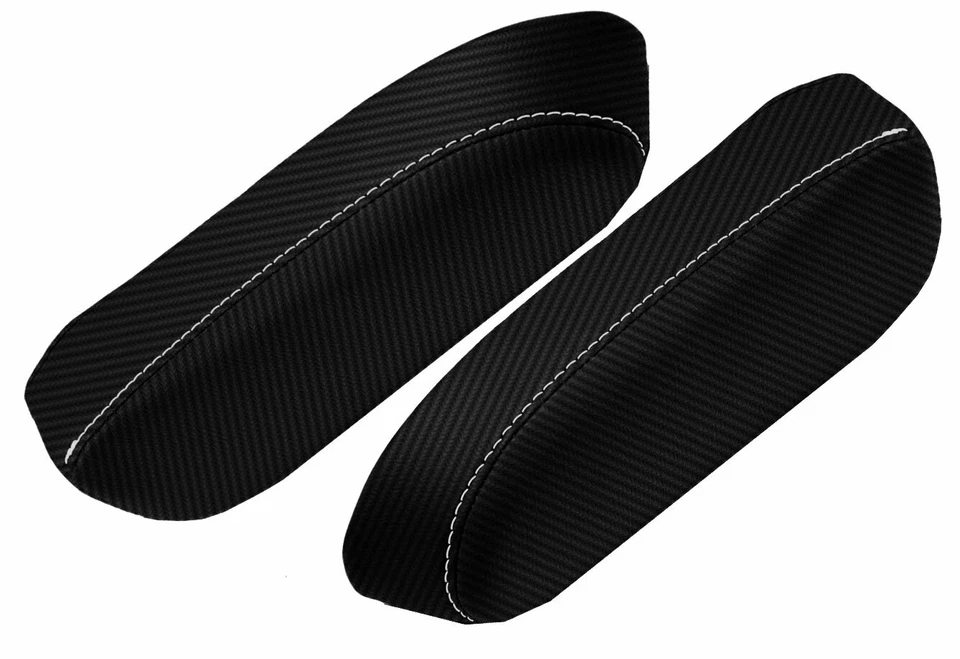 Cubierta de reposabrazos de asiento de fibra de carbono para Chevrolet Astro 1985-1994 puntada blanca Foto 3 de 4