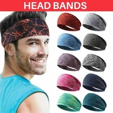 Ladies Men Elastic Wide Headband Sports Yoga Gym Running Hair Band Women's.