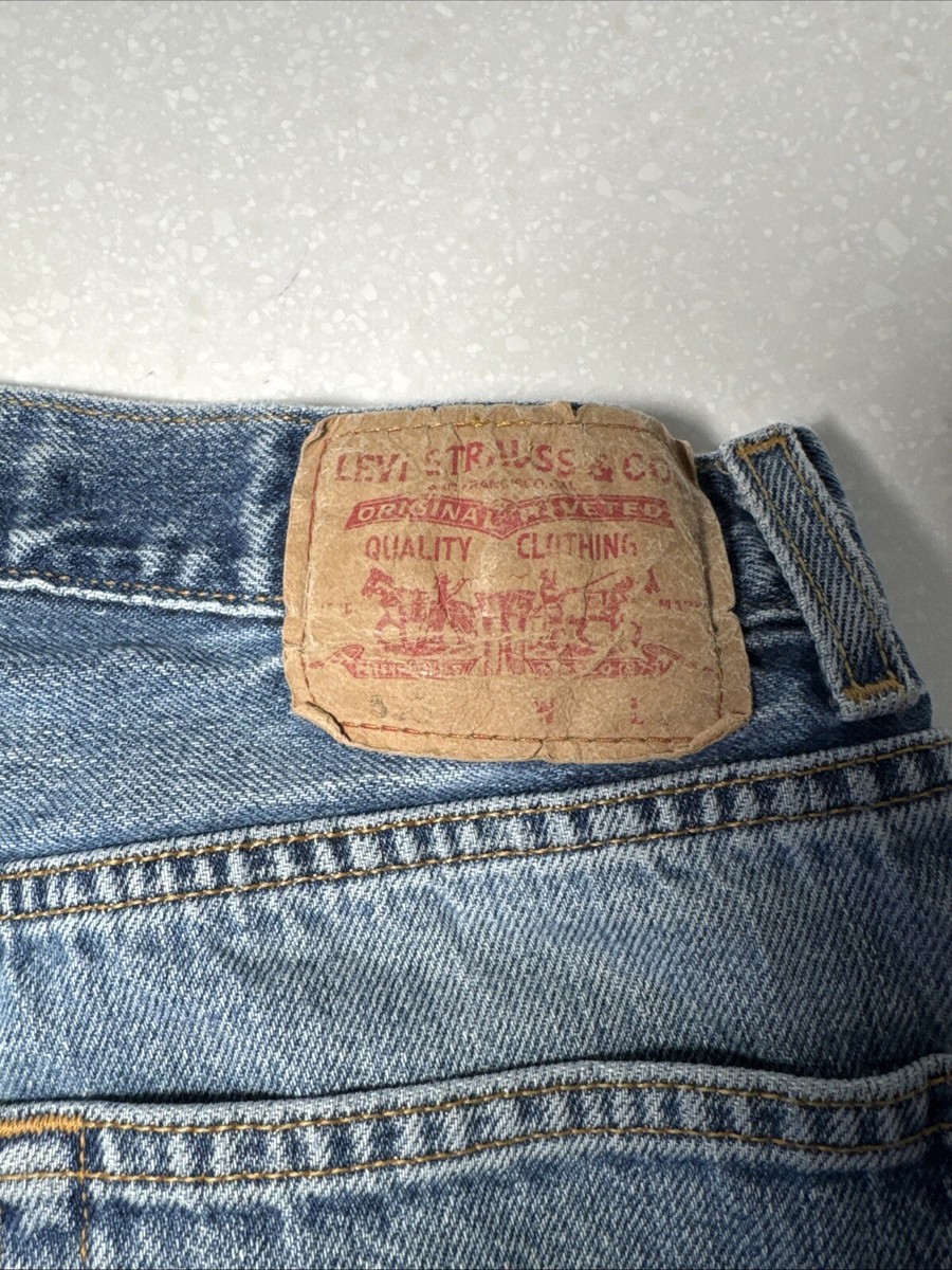 Jeans Dirty Denim Levi W 33 L 32 Worn Torn Levis 550 Jeans Light