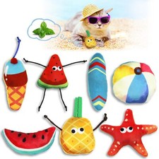 7PCS Summer Theme Catnip Toys Kitten Interactive Toys for Cat Lovers Gifts Ki...