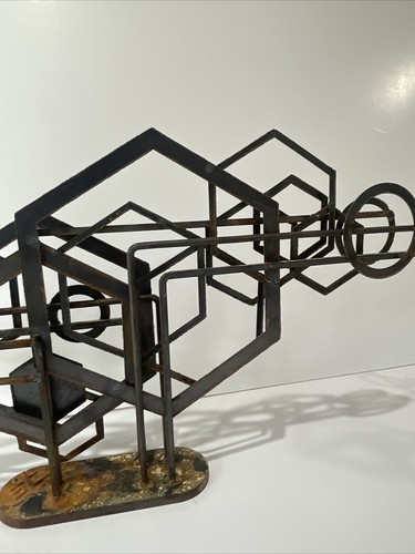 ABSTRACT METAL SCULPTURE MODERNISM EXPRESSIONISM BRUTALISM FRANK COTA LISTED - Picture 11 of 11
