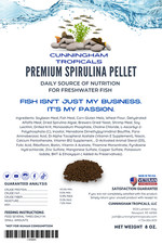 Cunningham Tropicals - 1/2 lb. Premium Spirulina Pellets - Slow Sinking