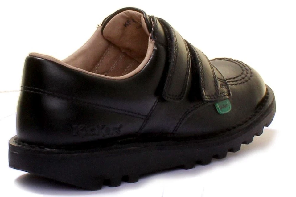 Kickers Junior Low 2 Touch Twin Vel Leather School Shoes In Black Size US 1 - 14 - Image 3 of 4