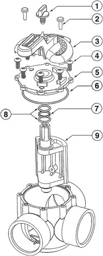 Conjunto de válvula desviadora de piscina compatible con válvula desviadora Pentair 270056 para 2 - Imagen 4 de 6