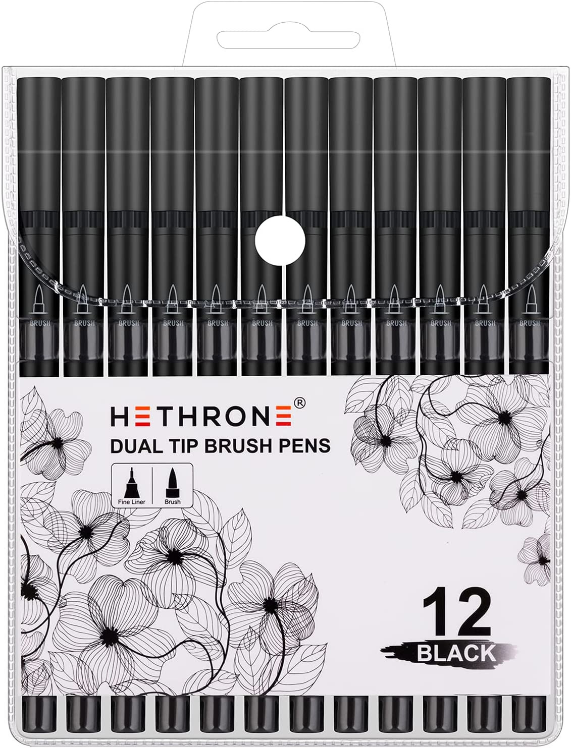 Black Markers for Drawing - Marker Pens Brush Pens for Artists Felt Tip Pens Cal