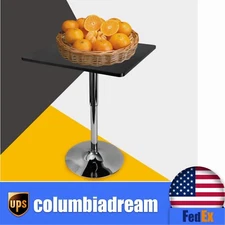 Multifunctional Bar Cocktail Bar Height Adjustable 27.6-35.4" Square Bar Black 