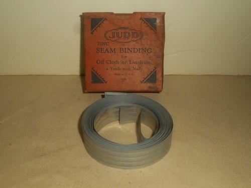 1930 JUDD Zinc Seam Binding 4yd Box for Oil Cloth & Linoleum Trunk Lining Repair - Picture 1 of 12