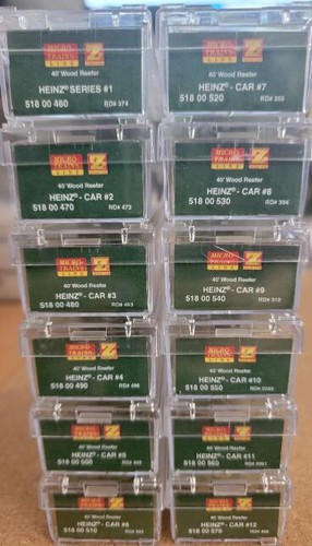 Z MICRO TRAINS Heinz series cars 40' Wood Reefer 12 cars full set - Picture 2 of 4