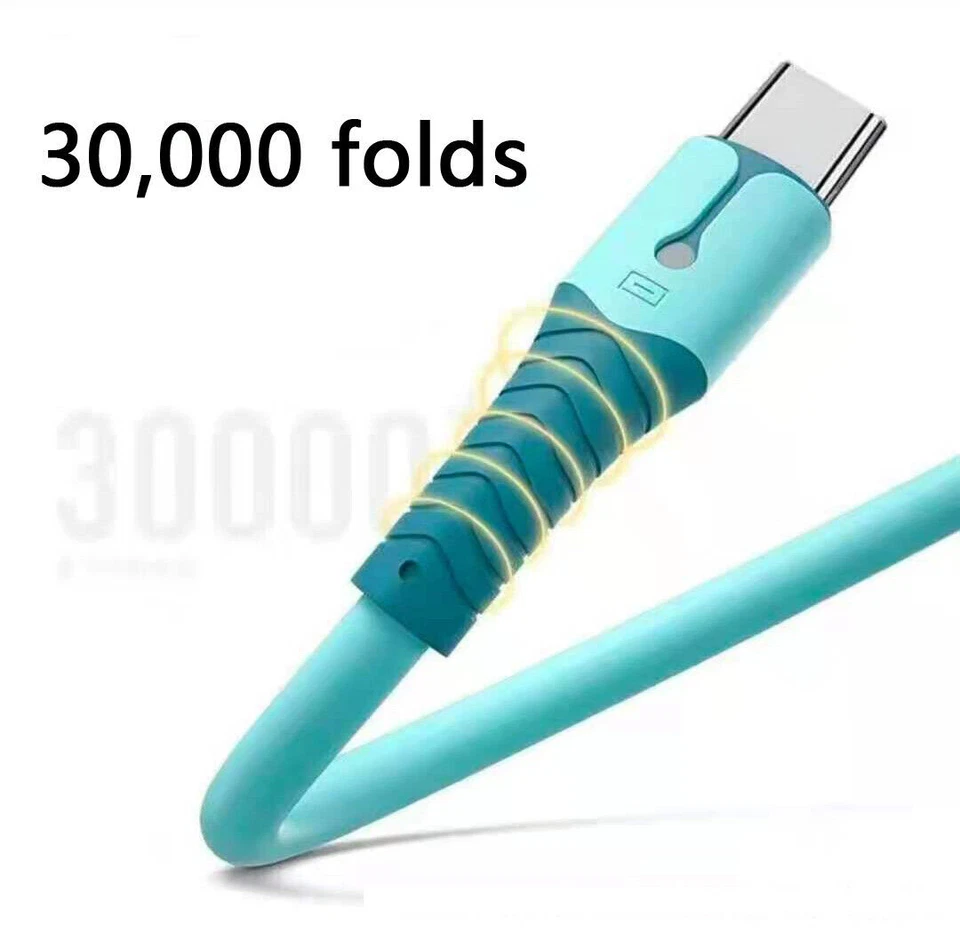 1 M 2M USB-C Cable Type C Lead Fast Charging Heavy Duty Phone Charger Data Sync - Image 2 of 4