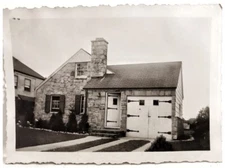 Vintage Old 1950s Photo of Stone House Home with Unusual Doors KIMICH 🏠