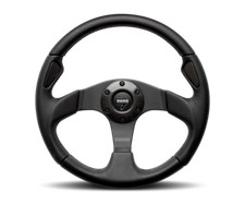 Momo Jet35bk0b Jet 350mm Black Airleather Steering Wheel Black Spokes Universal