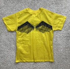 Mason Margiela Womens Yellow Lace Appliqu  T- Shirt Made In Italy Designer Top 1