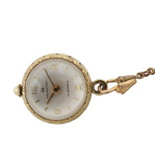 Hamilton Ball 17 Jewel Mechanical Pendant Watch 48 Gold Plated Swiss Running