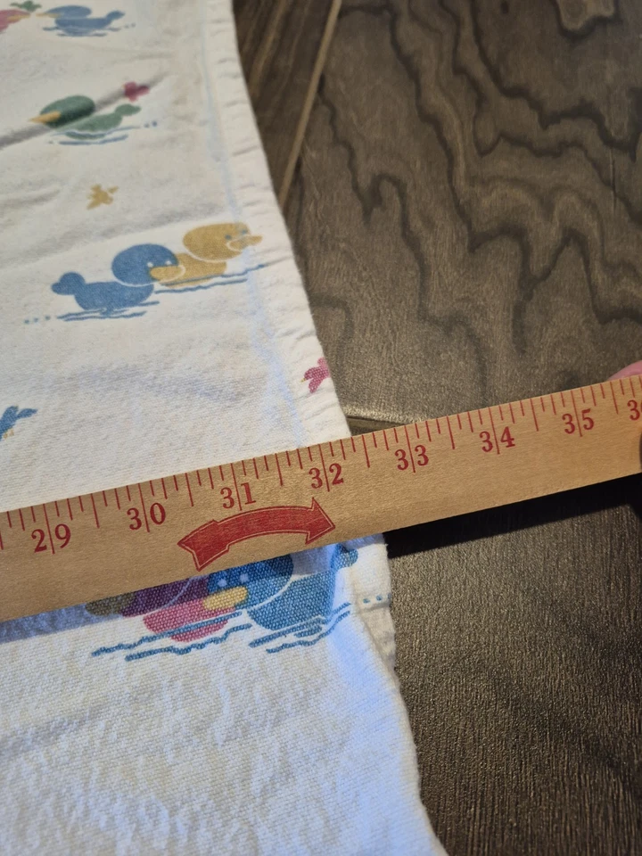 Vintage Hospital Baby Receiving Swaddling Blanket Ducks Thick Cotton Flannel 31" - Image 4 of 4