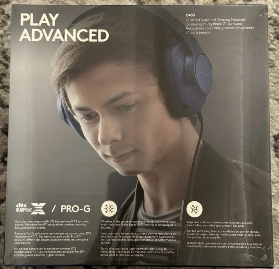 Logitech G433 7.1 Wired Gaming Headset – Dark Blue - Image 2 of 4