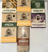 LOT OF  7 DR. SQUATCH MEN’S NATURAL SOAPS (MIX)  And BARREL BOURBON DEODORANT