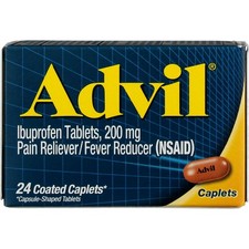 Advil Pain Reliever  Fever Reducer Ibuprofen Caplets, 200 mg, 24 Ct