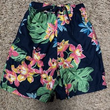 Kanu Surf Boys Swimming Trunks Size M 5/6 Floral Tropical