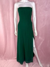 Reformation Womens Green Strapless Midi Dress Size 2 Petite Ingrid Side Slit