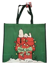 Peanuts Snoopy Christmas🎄 X-Large Reusable Shopping Gift Bag with Handle 🆕