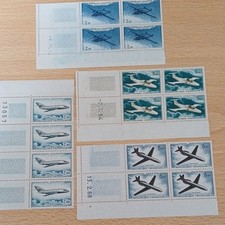 Timbres France Poste aérienne Aviation non oblitérés lot 12 blocs 2x2 bleu