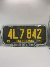 Rare 1950s Willows California Johnson Sons Chevrolet Co Dealer Frame Plate Rare 1950s Willows California Johnson Sons Chevrolet Co Dealer Frame Plate