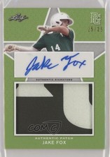 2020 Leaf Perfect Game National Showcase Green 25/25 Jake Fox Patch Auto 0c6