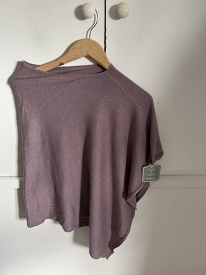 Vera Tucci Poncho - Misto Cashmere. Made in Italy.  Hellpflaume Feinstrick Neu mit Etikett 