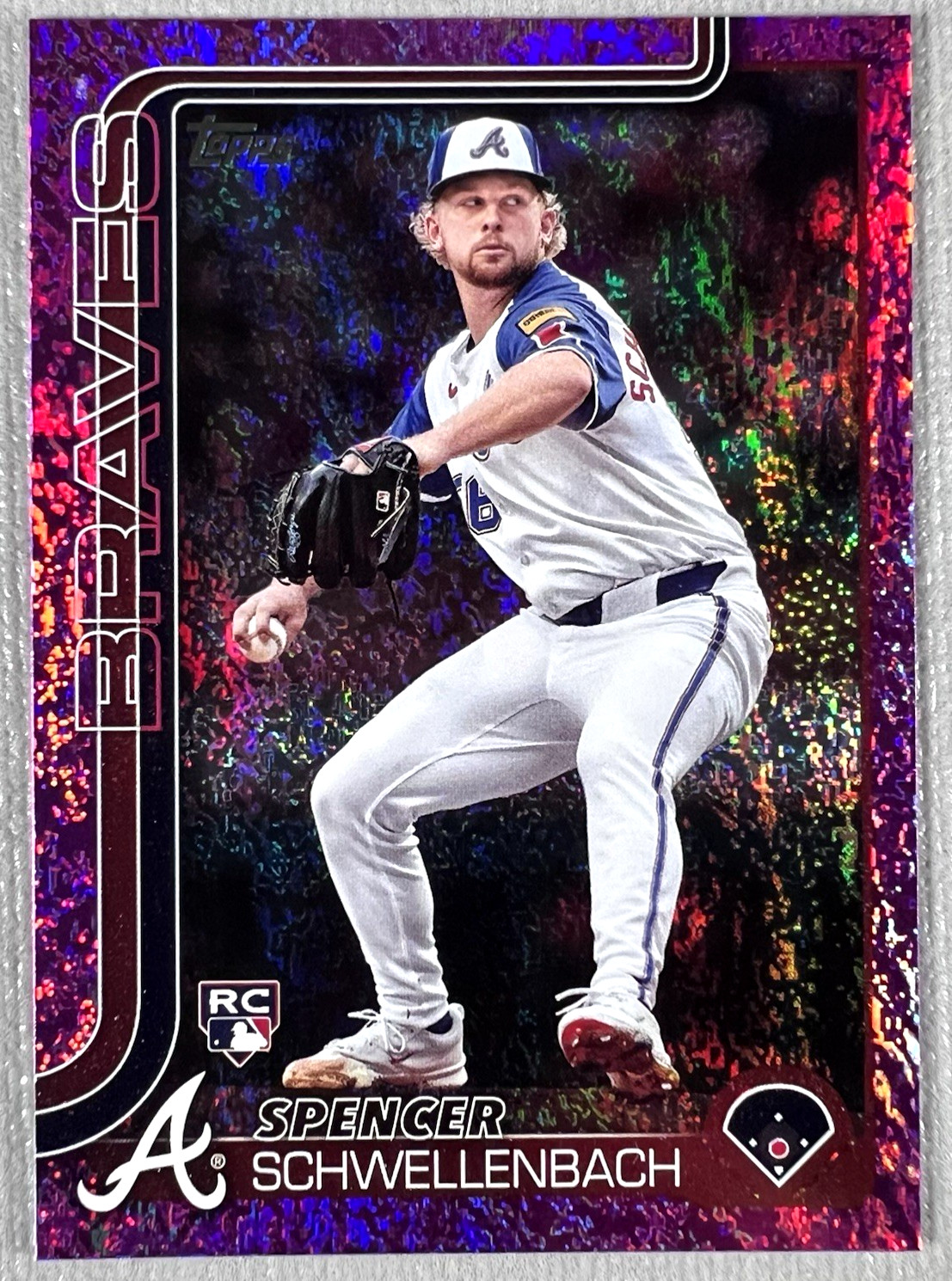 2025 Topps Series 1 Spencer Schwellenbach RC Pink Holo Foil Parallel #103