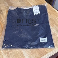 Brand New Figs Women Catarina One-Pocket Scrub Top Navy Blue XS