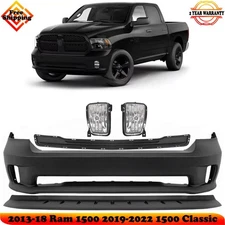 Front Bumper Cover Kit For 2013-18 Ram 1500 2019-2022 1500 Classic