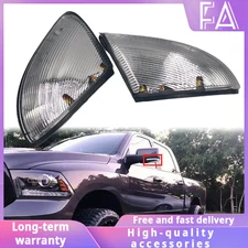 LH+RH Smoked Side Mirror Turn Signal LED Puddle Lights For 2009-22 Dodge Ram