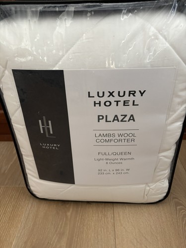 Luxury Hotel Collection Lambs Wool Fill Comforter Lt Weight 6 Oz Full Queen NWT - Afbeelding 1 van 7