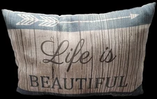 “Life Is Beautiful” Household Decor Throw Couch Pillow 