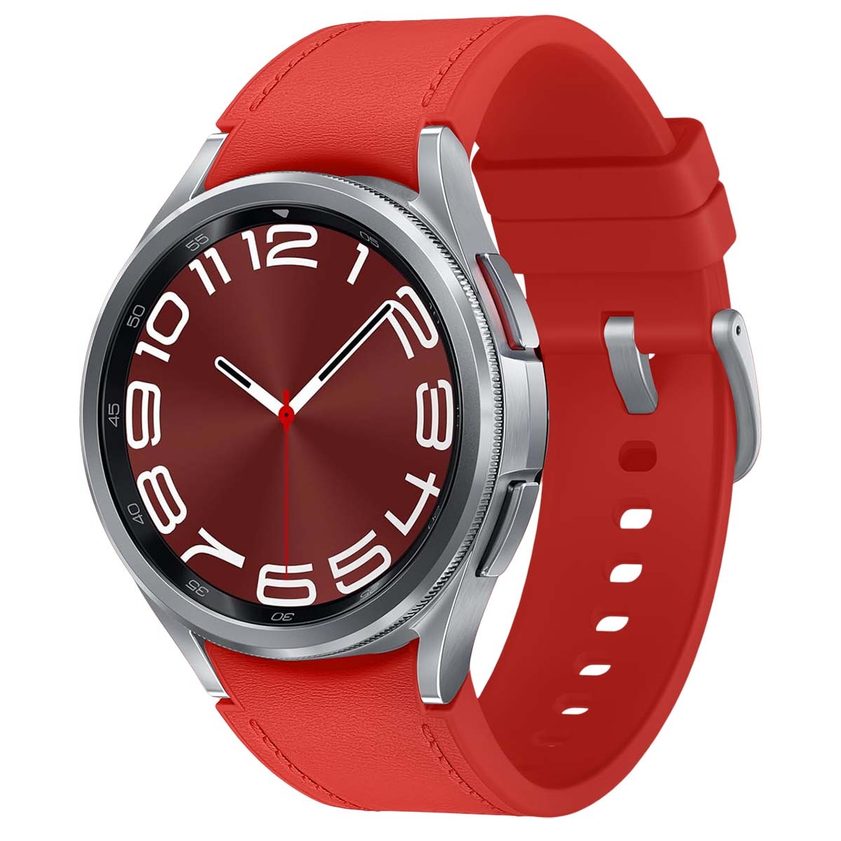 Bracelet en cuir hybride rouge M/L pour Galaxy Watch 4 et 5