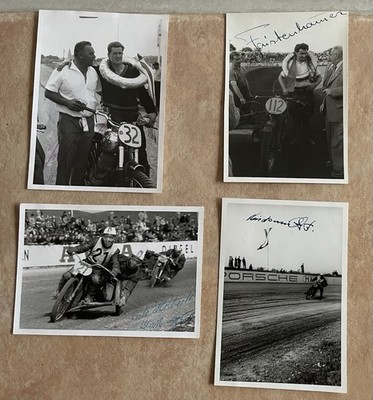 4 Autogramme Speedway 50er + 60er Jahre Mühldorf, BBM München, Kempten